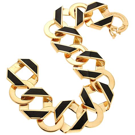 versace black and white enamel bracelet